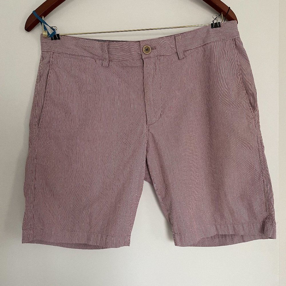 Banana Republic Red Striped Aiden Shorts